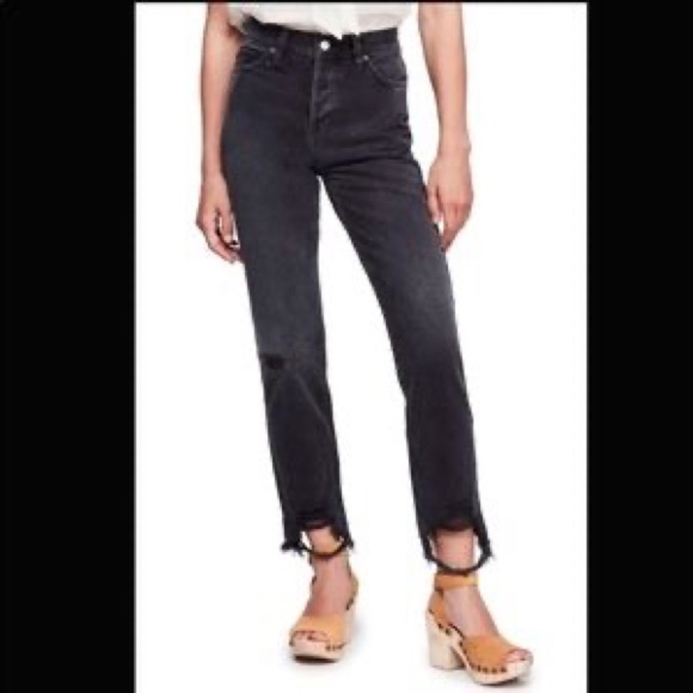 Free people mid rise jeans. Rugged black. Size: 26